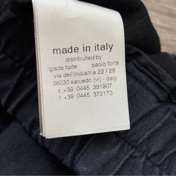 GIADA FORTE Pants Black Pull On Linen Blend Made in Italy Women’s Small - Picture 10 of 13